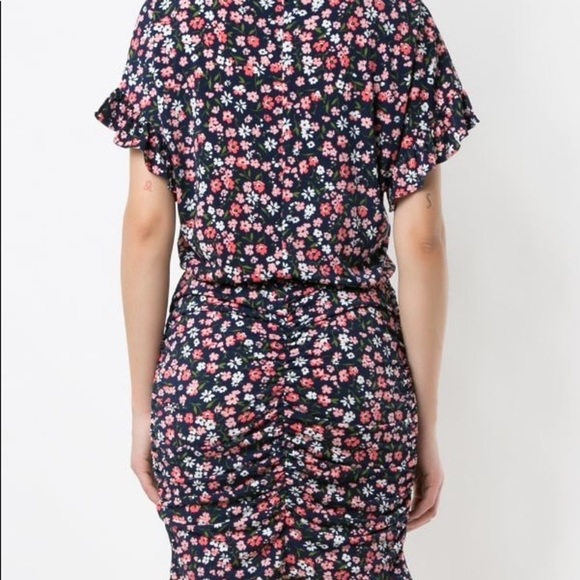 Michael Kors Floral Matte Jersey Ruffled Dress Size XS - Picture 3 of 12